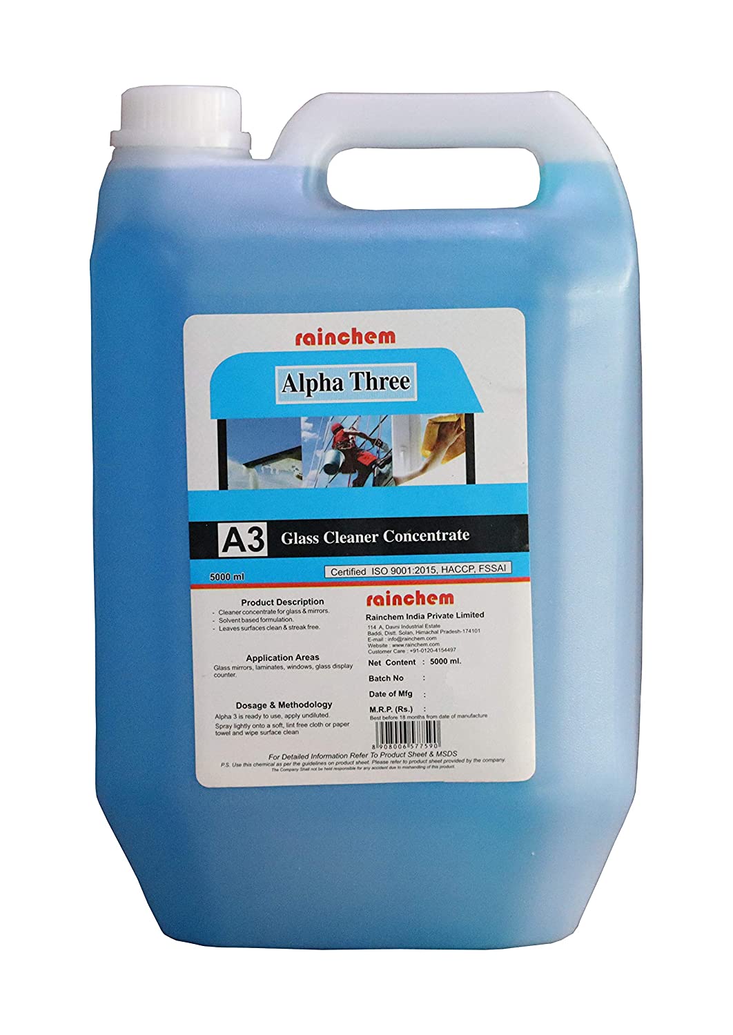 Alpha Three Glass/Mirror Cleaner Concentrated Liquid, 5000 ml