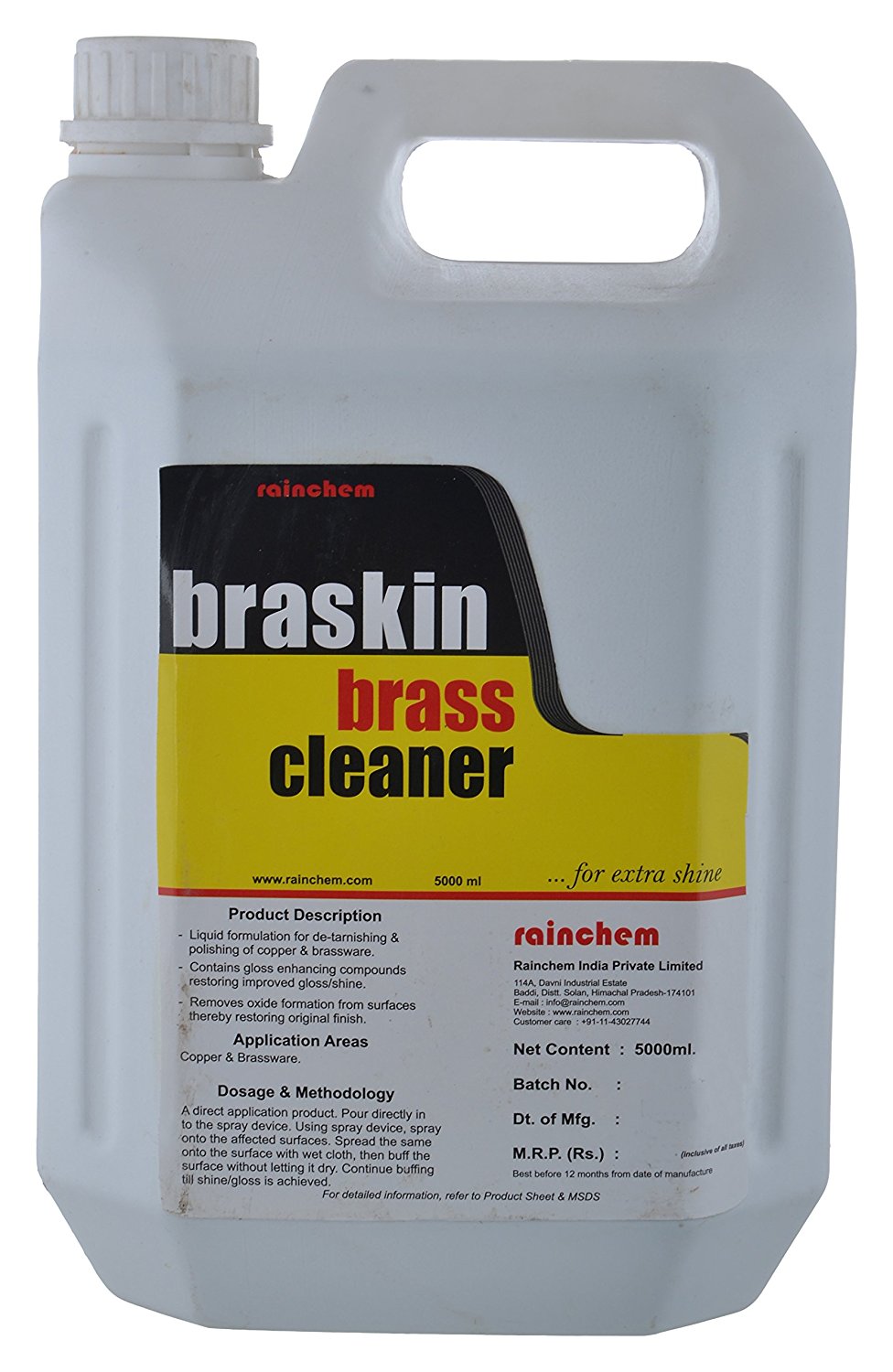Braskin Brass Cleaner Liquid, Pack of 5000 ml